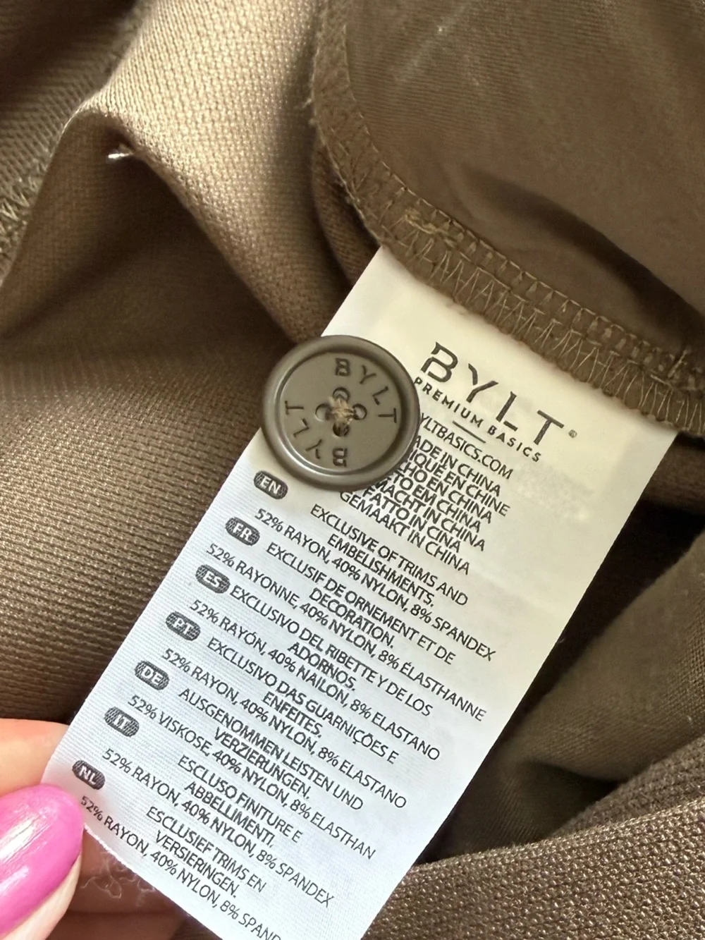 BYLT Dark Brown Everyday Pant 2.0